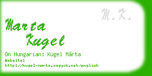 marta kugel business card
